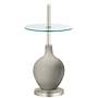 Requisite Gray Ovo Tray Table Floor Lamp
