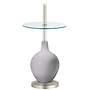 Swanky Gray Ovo Tray Table Floor Lamp