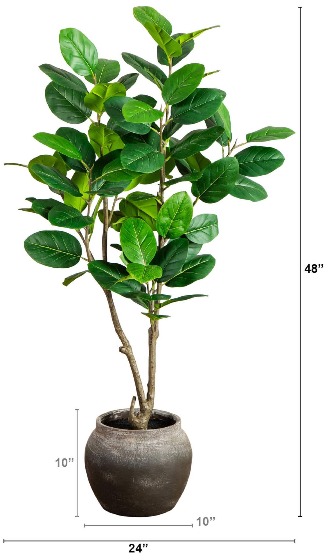 Image 3 4ft. Artificial Audrey Ficus Tree in Rustic Decorative Planter more views