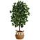4ft. Artificial Ficus Tree with Handmade Jute & Cotton Basket with Tass