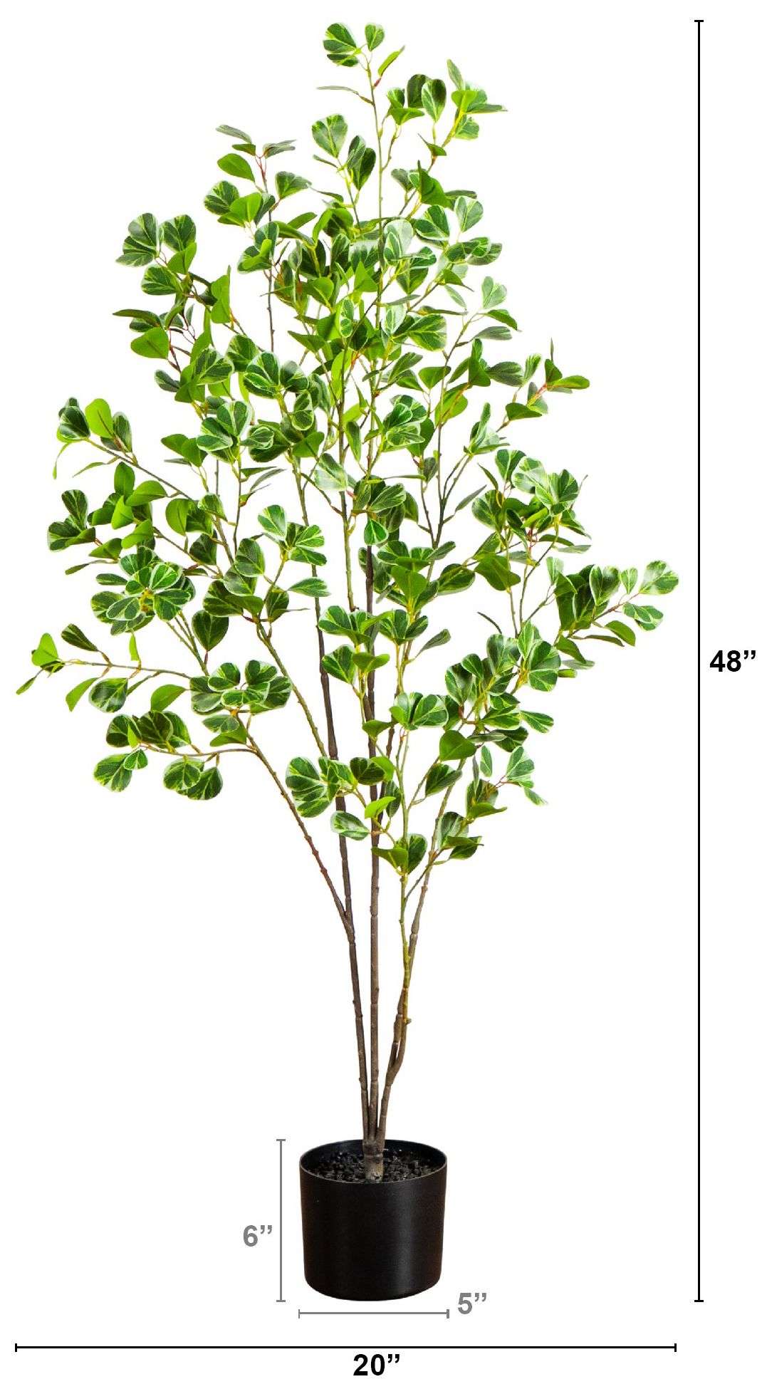 Image 3 4ft. Artificial Heart Shaped Ficus Leaf Tree more views