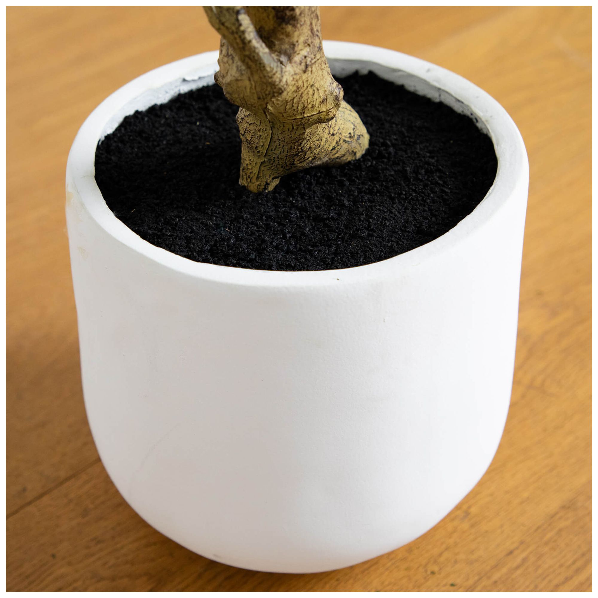 Image 6 4ft. Artificial Lush Fiddle Leaf Tree in Decorative White Planter more views