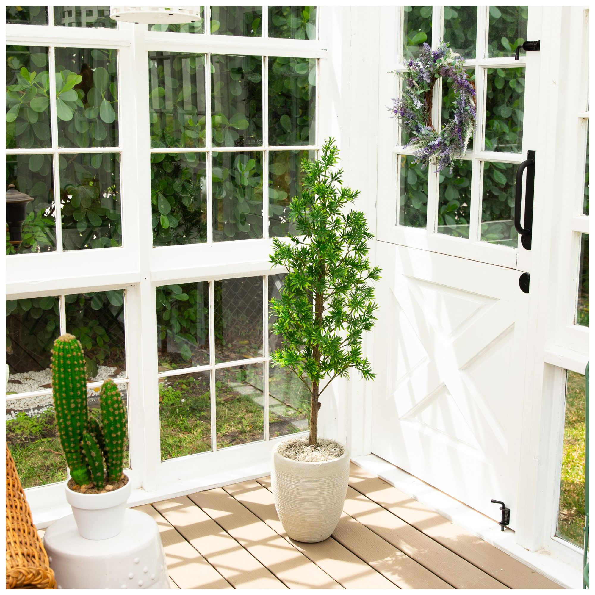 4ft. UV Artificial Podocarpus Artificial Tree (Indoor/Outdoor)