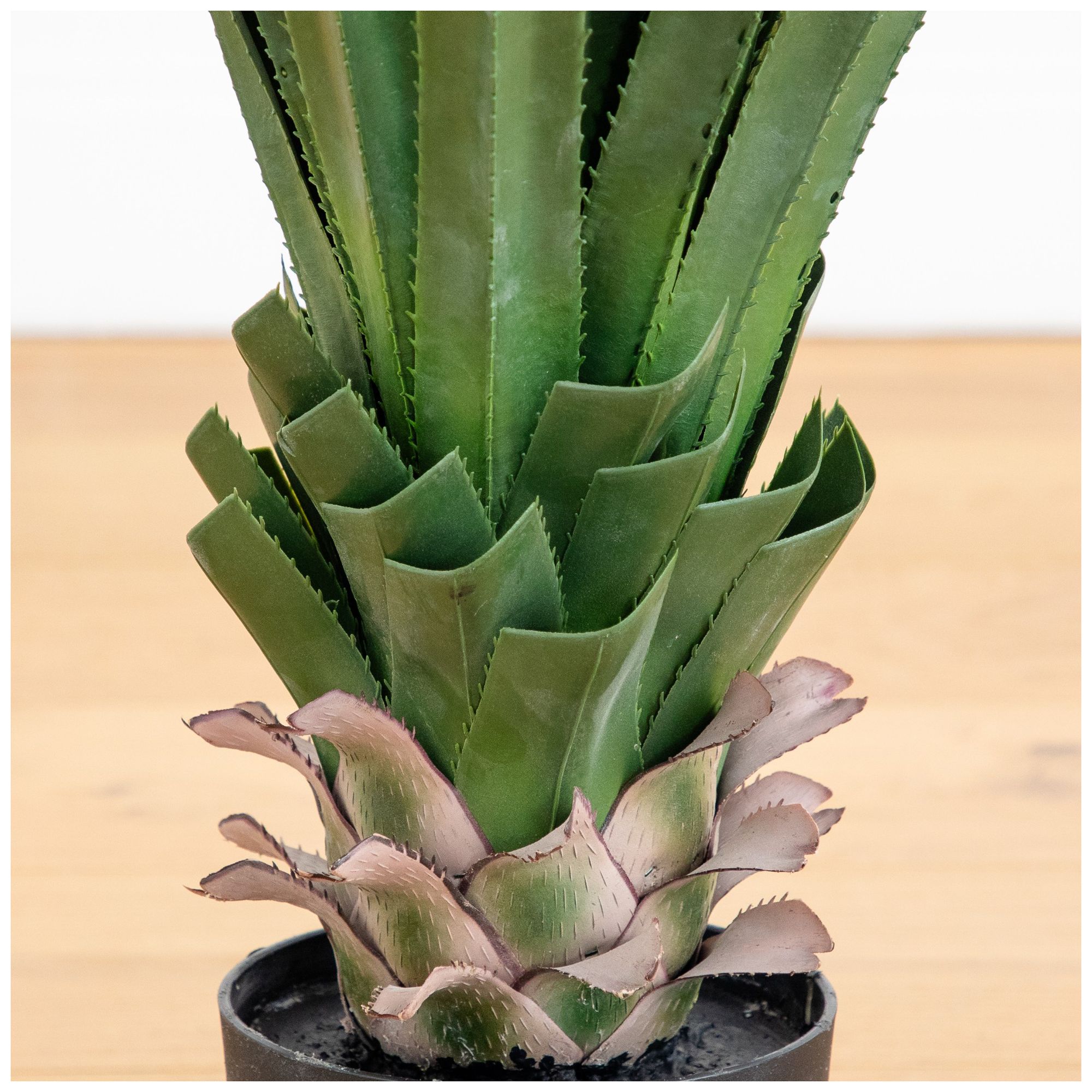 Image 5 4ft. UV Resistant Artificial Spiked Agave Plant in White Tower Planter more views