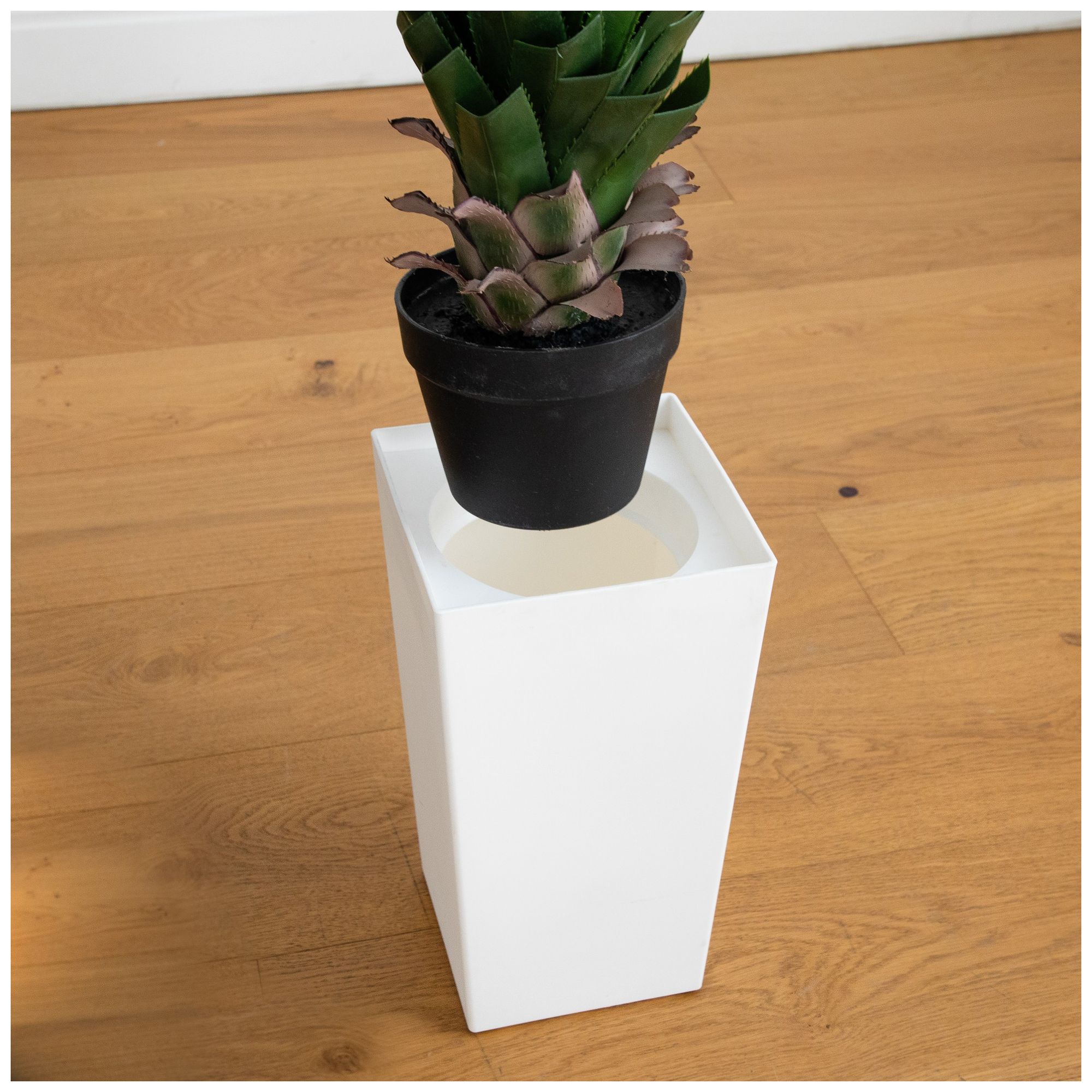 Image 6 4ft. UV Resistant Artificial Spiked Agave Plant in White Tower Planter more views