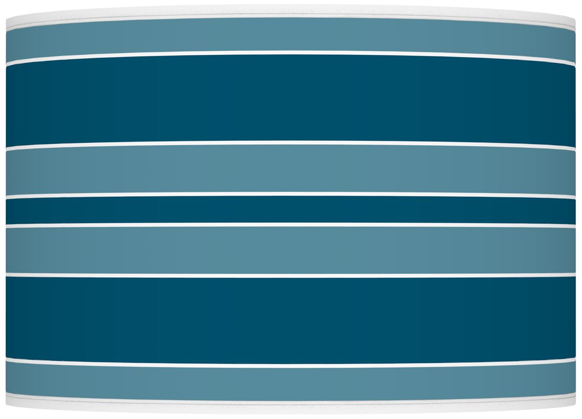 Color Plus Ovo 28 1/2" Bold Stripe Shade Oceanside Blue Table Lamp