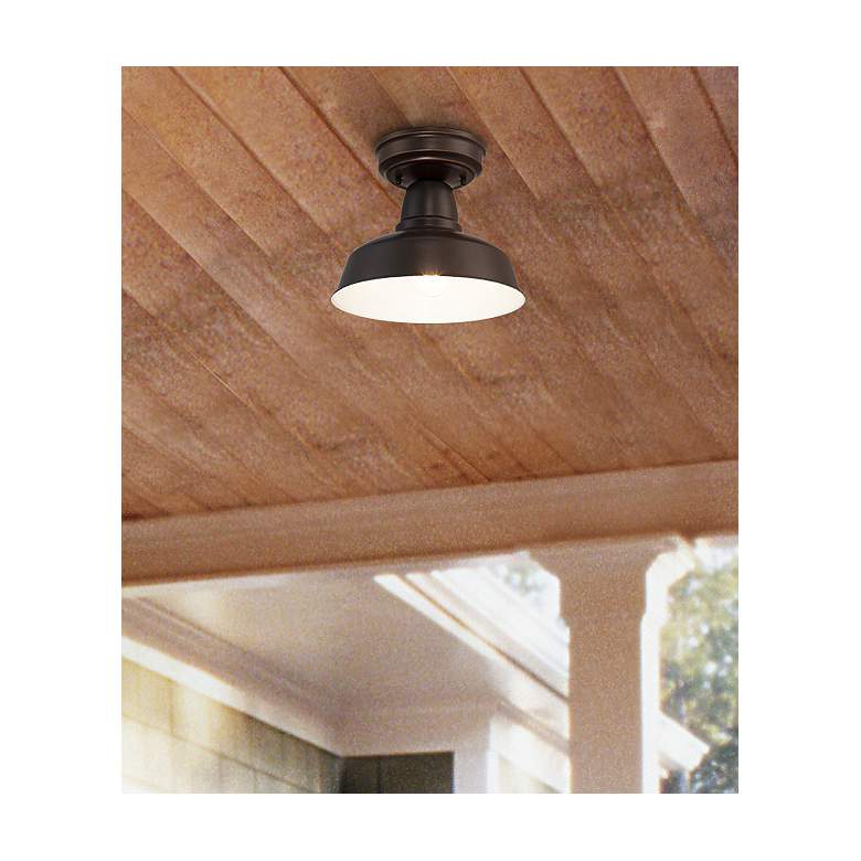 Image 1 John Timberland Urban Barn 10 1/4" Wide Bronze Outdoor Ceiling Light in scene