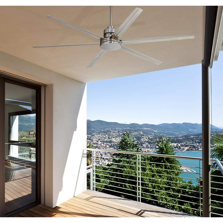 Image 1 72" Craftmade Mondo Brushed Nickel Large Ceiling Fan with Remote in scene