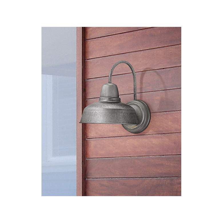 Image 1 Urban Barn 13" High Galvanized Steel Outdoor Wall Light in scene