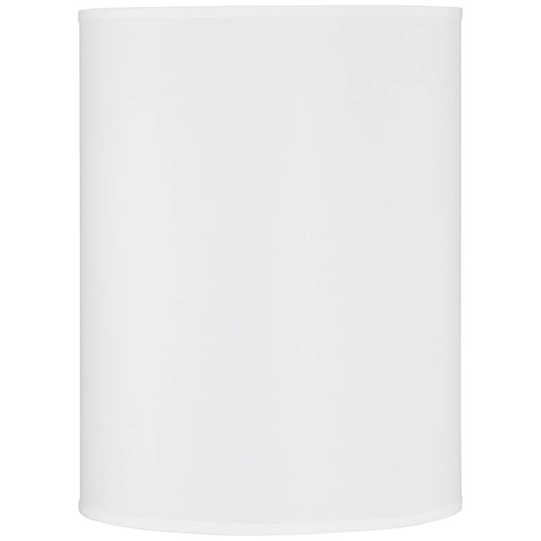 Image 1 4M628 - White Sandstone Linen Drum Lamp Shade