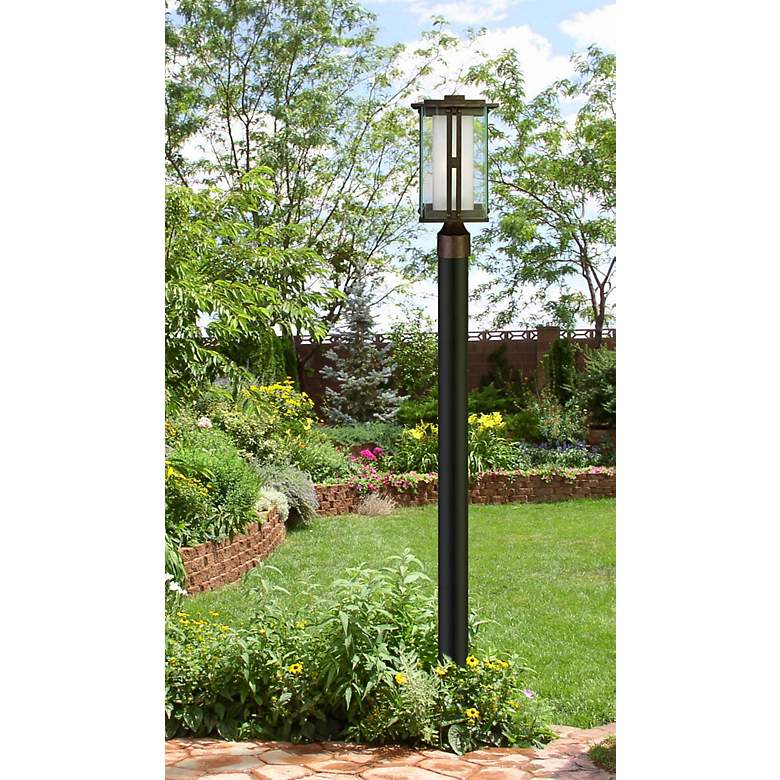 Image 1 Franklin Iron Works Fallbrook 15 3/4 inch High Bronze Outdoor Post Light in scene