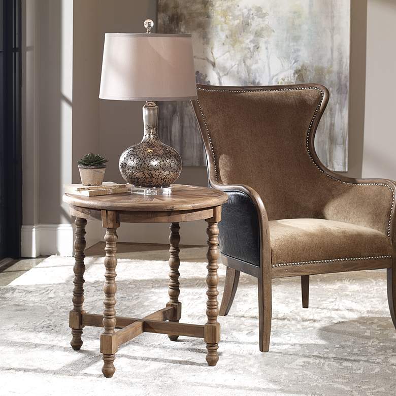 Image 1 Uttermost Samuelle 26" Wide Reclaimed Wood End Table in scene