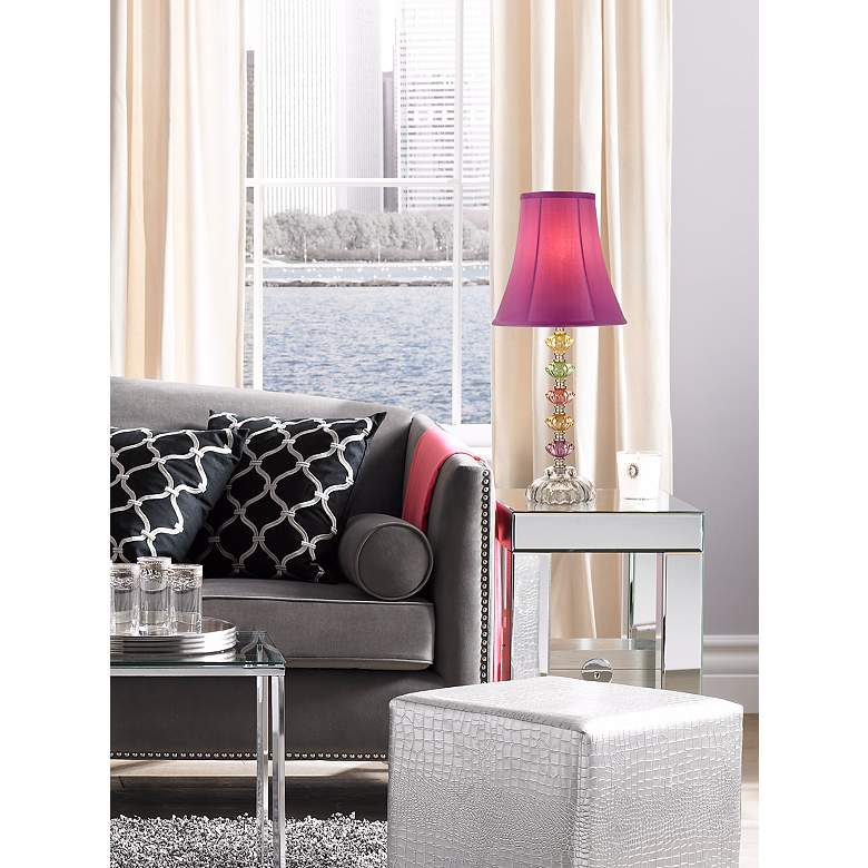 Image 1 360 Lighting Bohemian Orchid 21" High Stacked Glass Table Lamp in scene