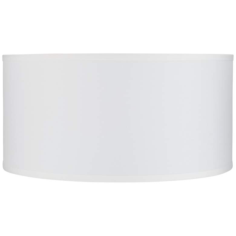 Image 1 4R415 - White Sandstone Linen Drum Lamp Shade