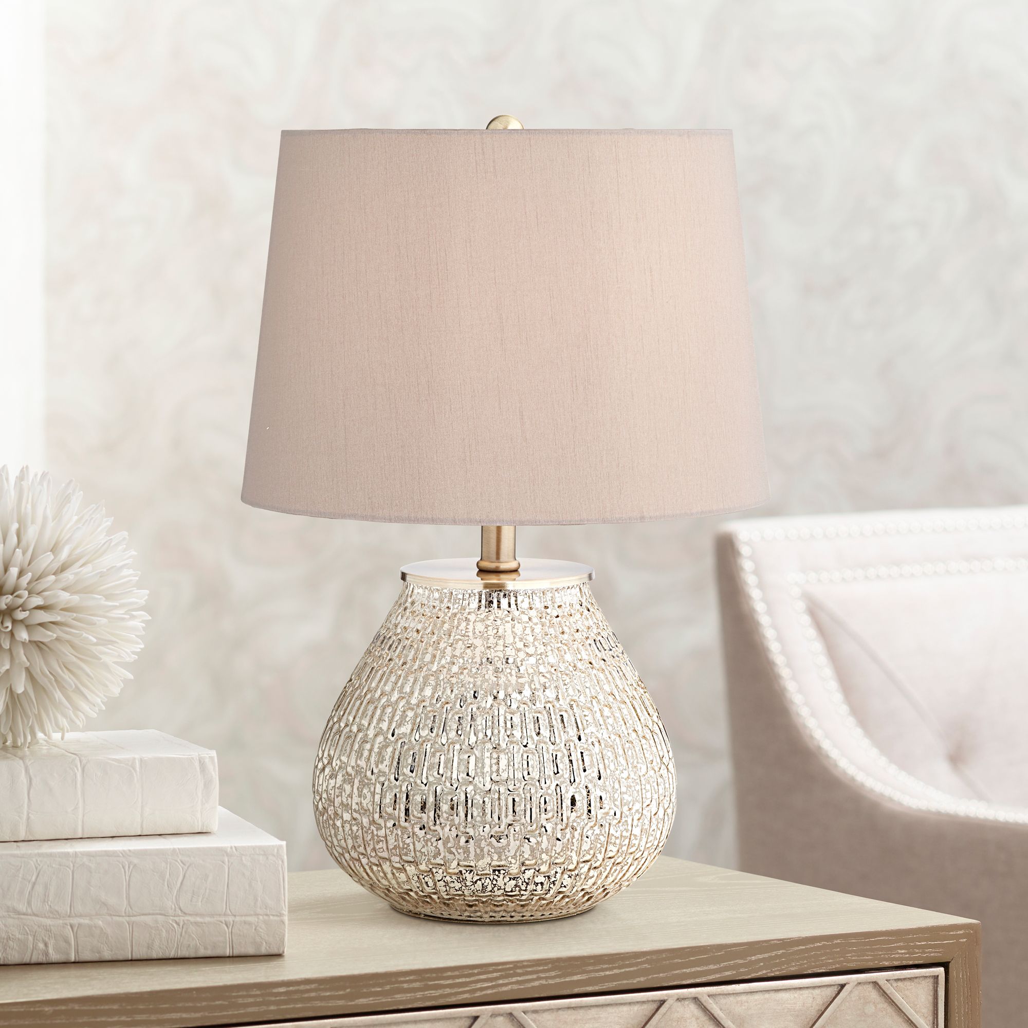 Image 1 360 Lighting Zax 19 1/2" High Mercury Glass Accent Table Lamp in scene