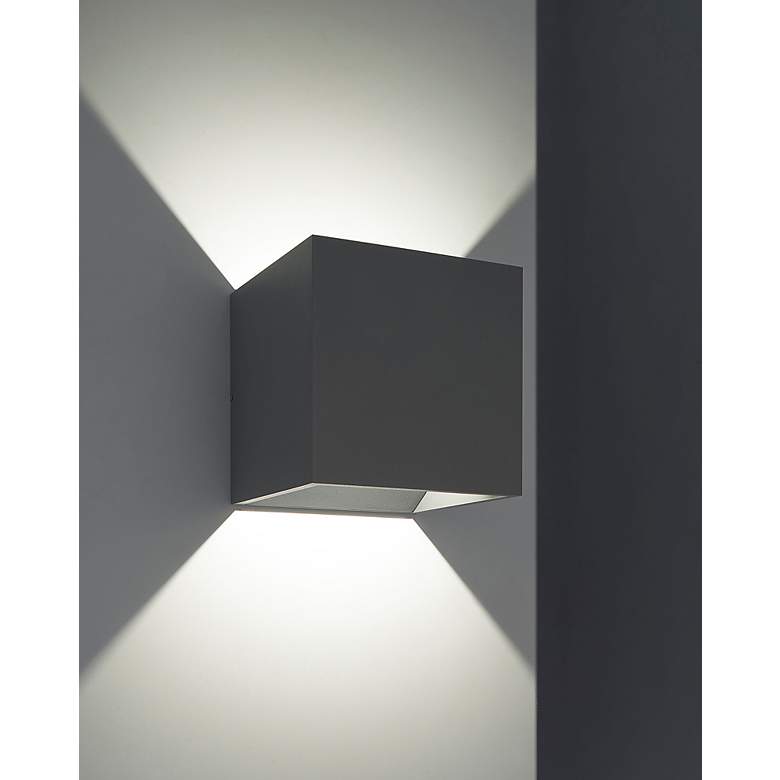 Image 2 5.1" QB Outdoor Silver Up & Down Wall Light more views