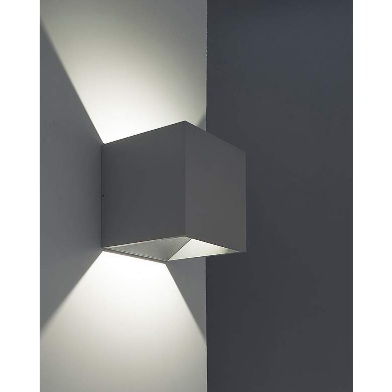 Image 3 5.1" QB Outdoor Silver Up & Down Wall Light more views