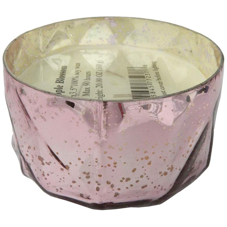 Image 1 5.3" Rose Gold Geometric Textured Apple Blossom Scented Soy Wax Candle