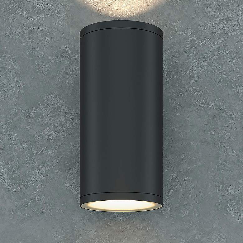 Image 1 5.5" Cylinder Outdoor Anthracite Up & Down Wall Light