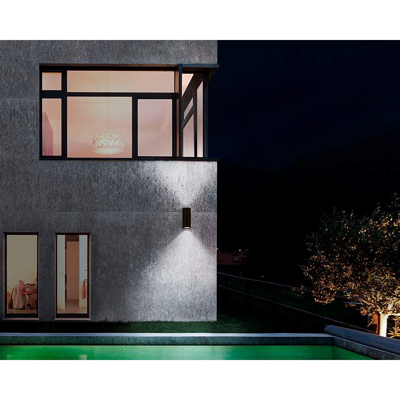 Image 6 5.5" Cylinder Outdoor Anthracite Up & Down Wall Light more views