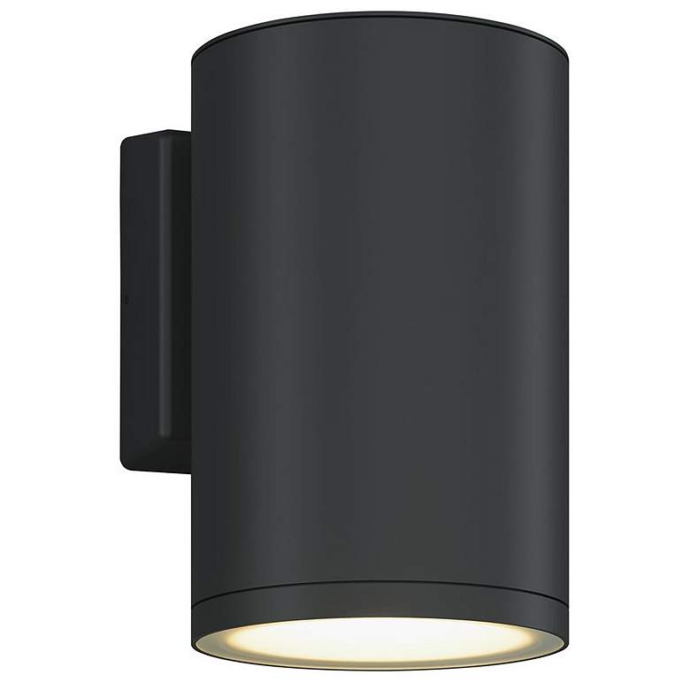 Image 1 5.5" Cylinder Outdoor Black Down Wall Light