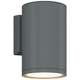 Image2 of 5.5" Cylinder Outdoor Silver Down Wall Light