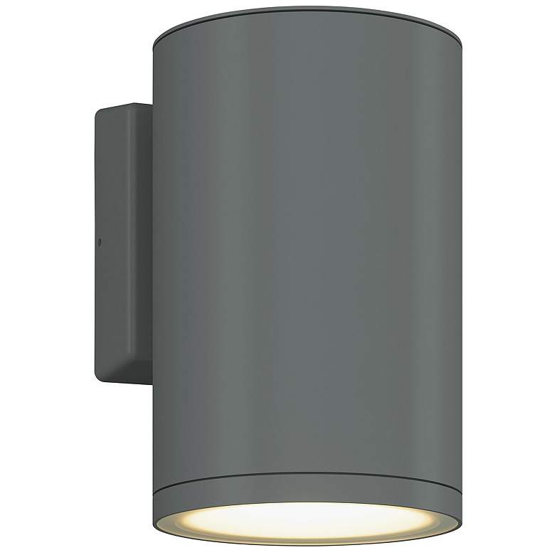 Image 1 5.5" Cylinder Outdoor Silver Down Wall Light