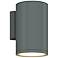 5.5" Cylinder Outdoor Silver Down Wall Light