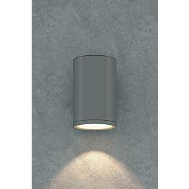 Image3 of 5.5" Cylinder Outdoor Silver Down Wall Light more views