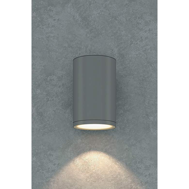 Image 3 5.5" Cylinder Outdoor Silver Down Wall Light more views