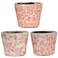 5.5" Crackled Red Patterned Terracotta Planters - Set of 3