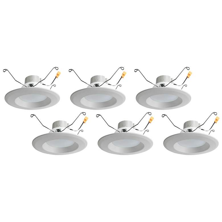 Image 1 5/6" Four Color Adjustable 15 Watt LED Baffle Retrofit Trims 6-Pack