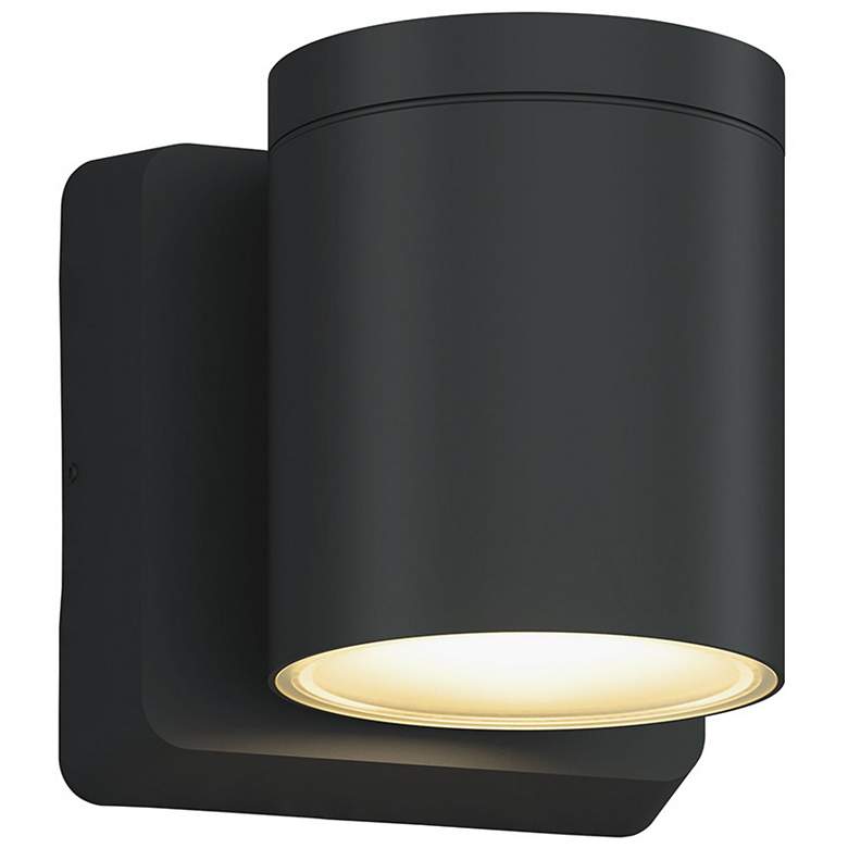 Image 1 5.8" Cylinder Outdoor Black Down Wall Light