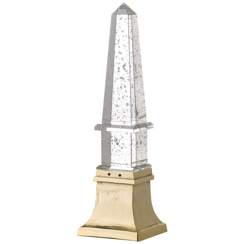 Image 1 5.9 inch Clear and Gold Crystal Obelisk Decorative Lighting
