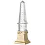 5.9" Clear and Gold Crystal Obelisk Decorative Lighting