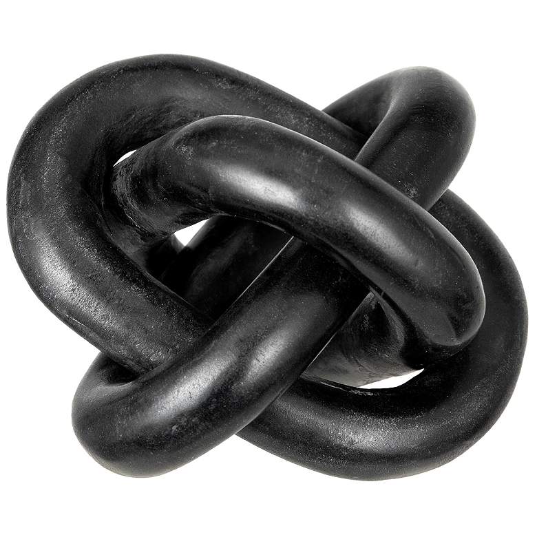 Image 1 5.9 inch Natural Black Decorative Marble Chain Sculpture