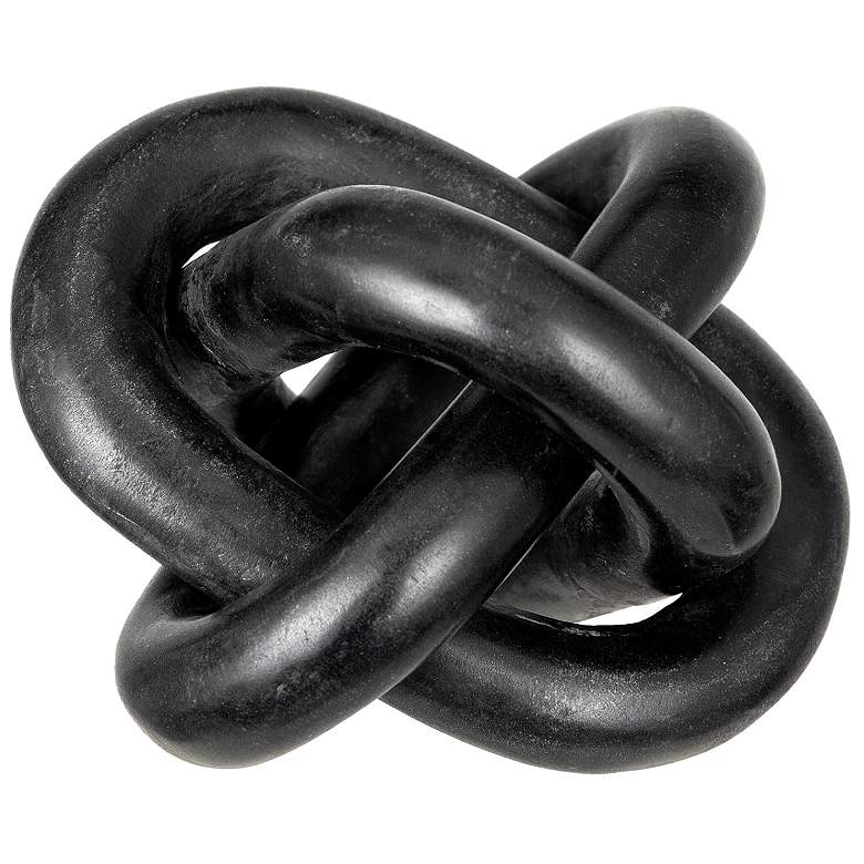 Image 1 5.9" Natural Black Decorative Marble Chain Sculpture