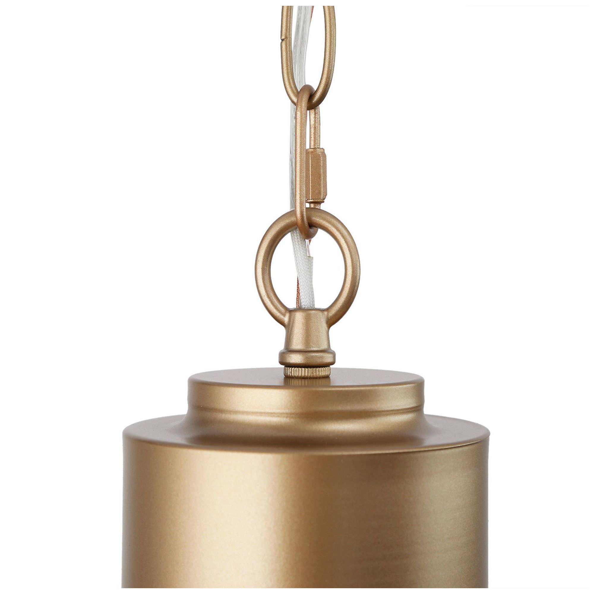 Image 5 5" Wide Dark Gold Metal Cylinder Pendant Light more views