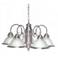 5 Light - 22" - Chandelier w Frosted Ribbed Shades - Brushed Nickel Fi