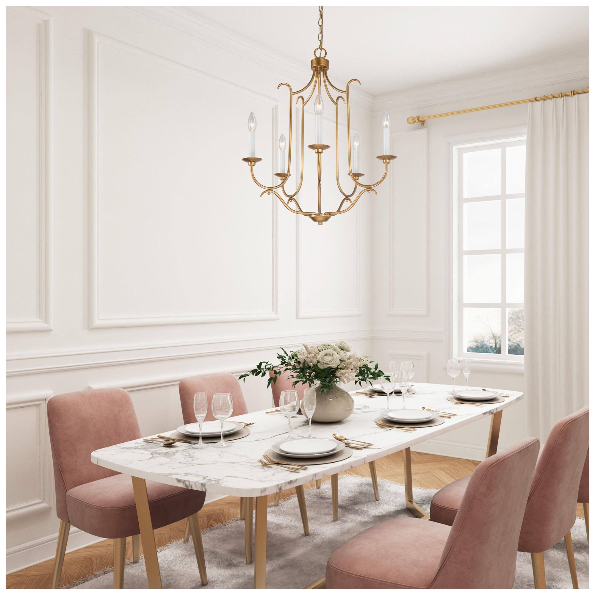 Image 7 5-Light 22"W Classic Gold Chandeliers more views