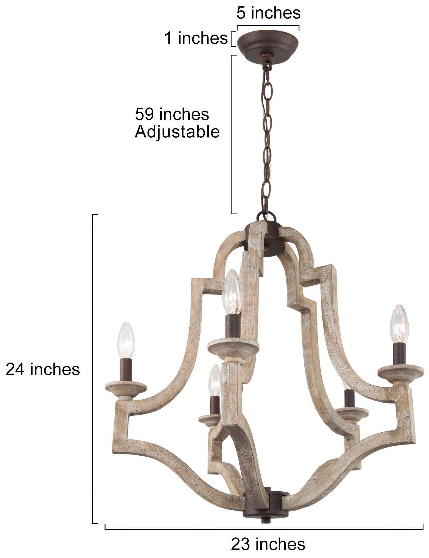 Image 3 5-Light 23.2"W Empire Spotted wood Chandeliers more views