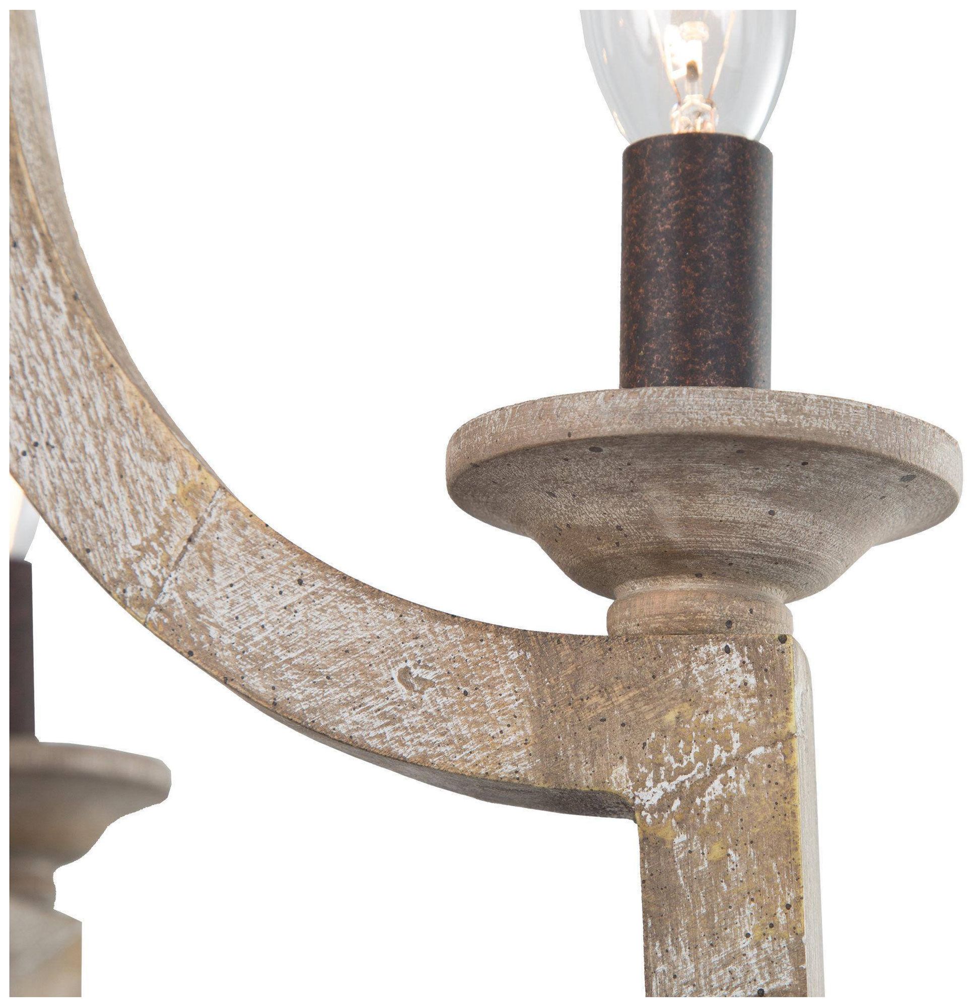 Image 5 5-Light 23.2"W Empire Spotted wood Chandeliers more views