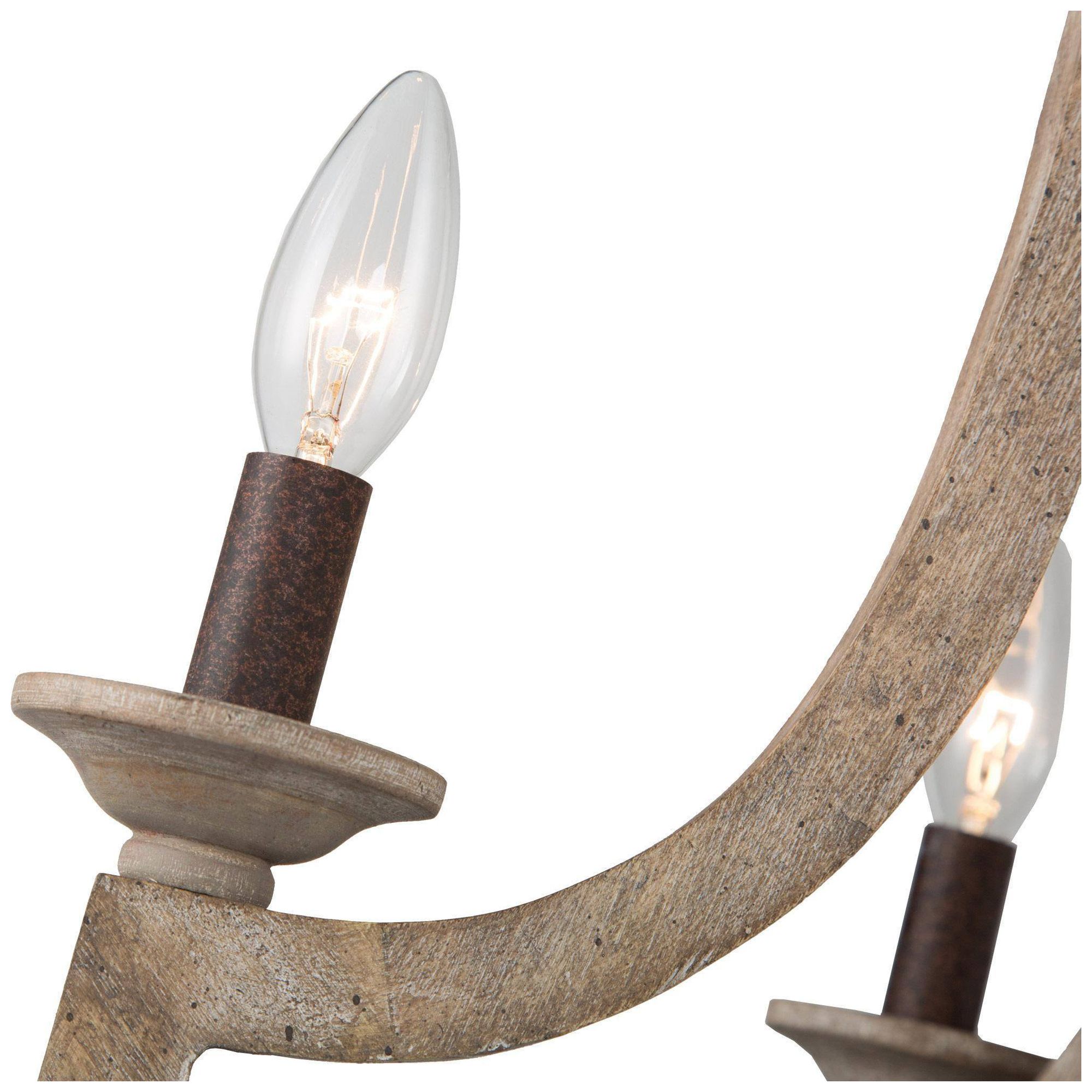 Image 6 5-Light 23.2"W Empire Spotted wood Chandeliers more views