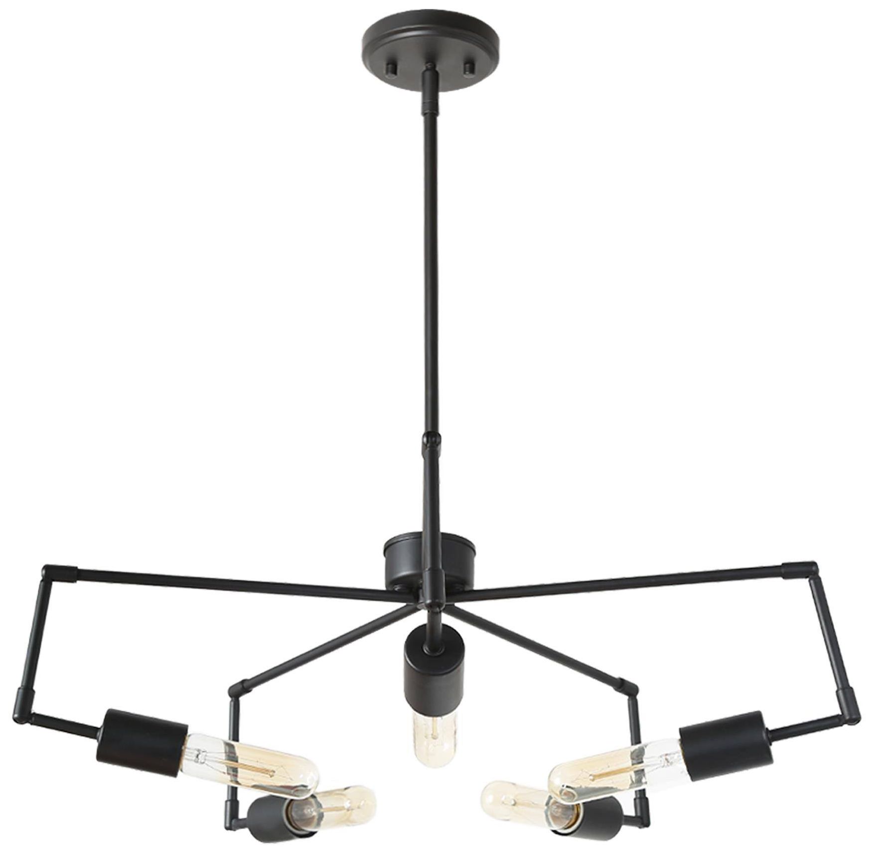 5-Light 24.4"W Branch Black Chandeliers