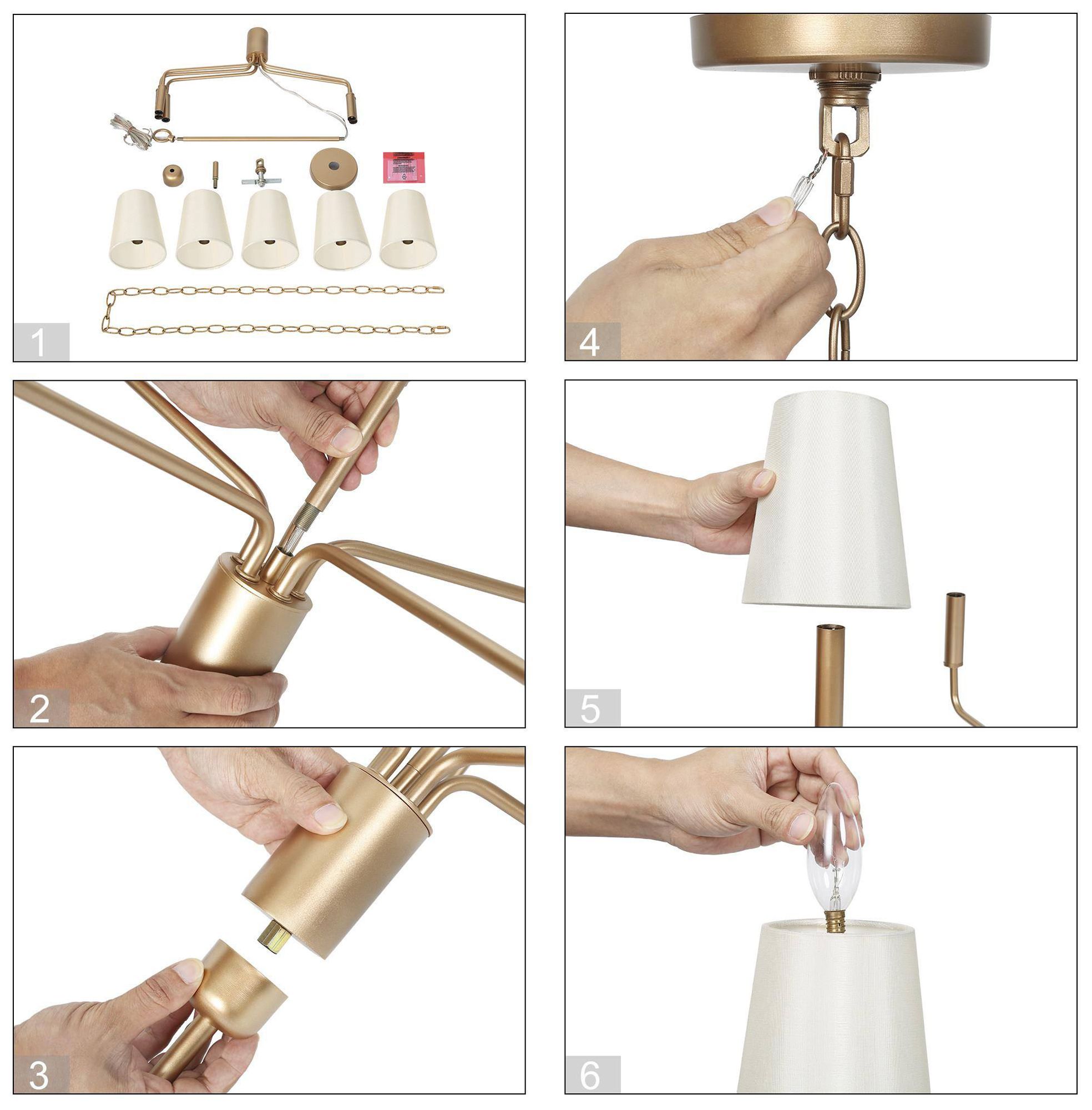Image 6 5-Light 25.2"W Classic Dark Gold  Chandeliers more views
