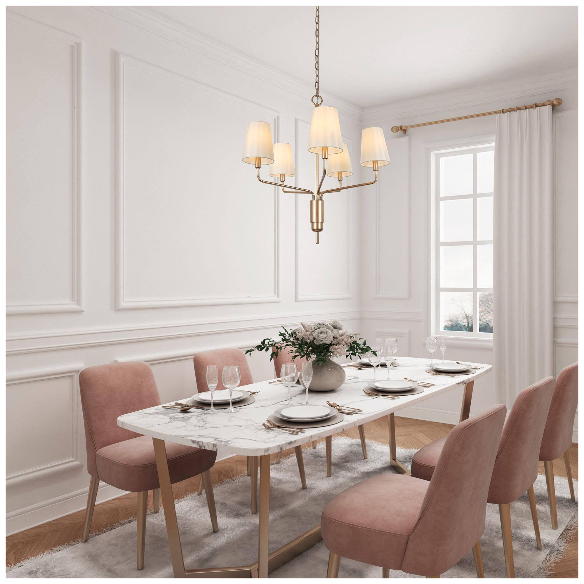 Image 7 5-Light 25.2"W Classic Dark Gold  Chandeliers more views