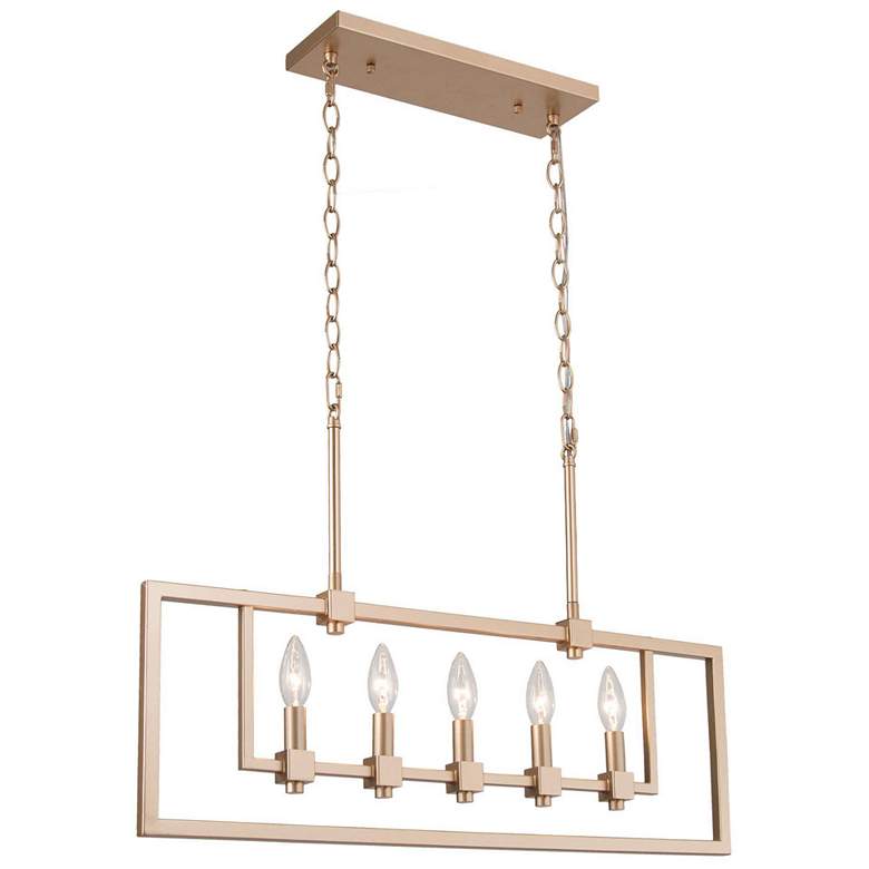 Gold Rectangular Light 5-Light 28.3