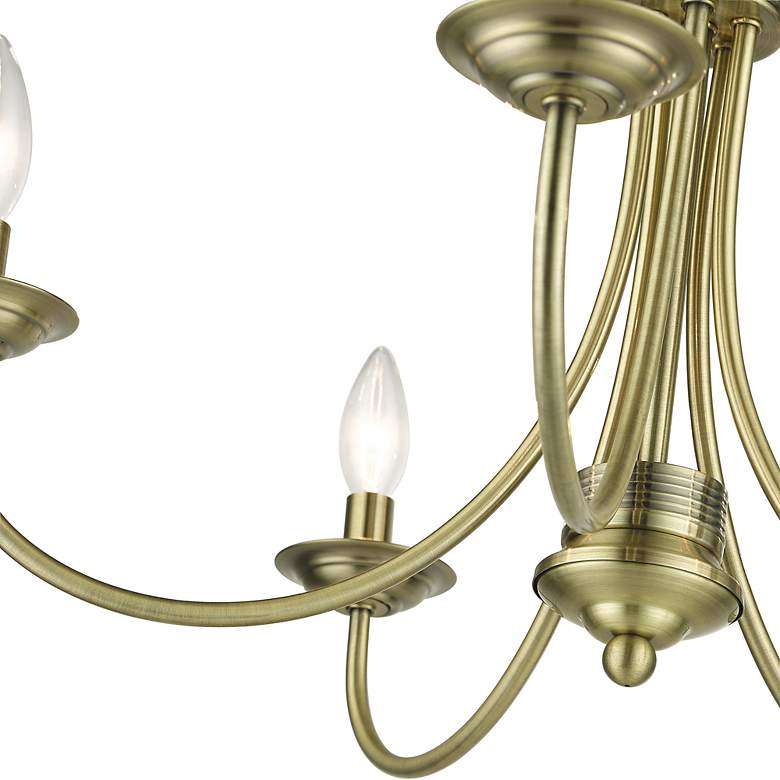 Image 7 5 Light Antique Brass Large Semi-Flush more views