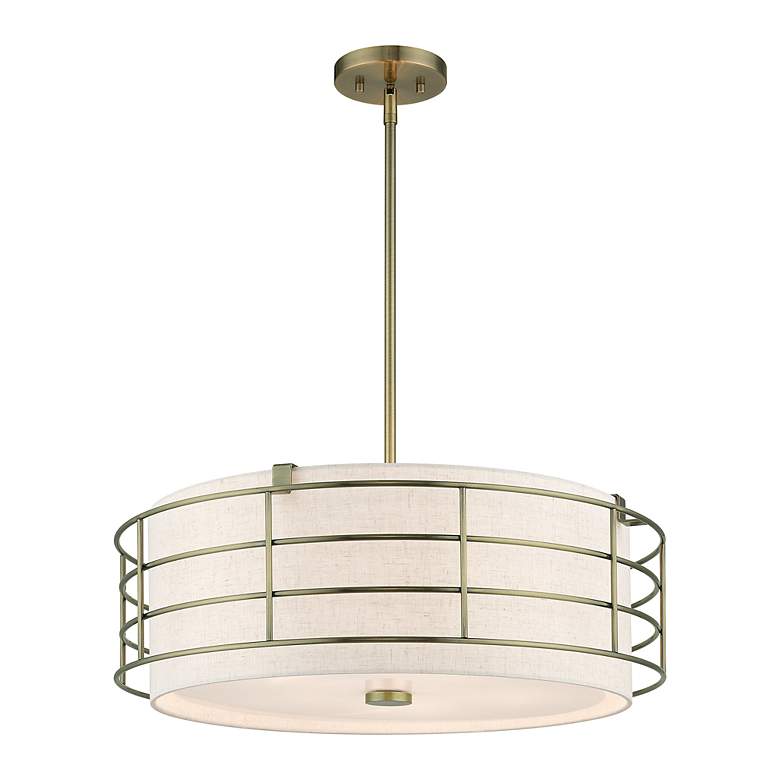Image 4 5 Light Antique Brass Pendant Chandelier more views