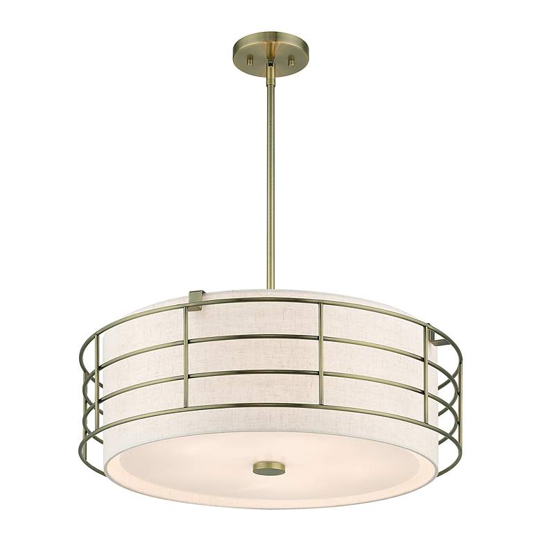 Image 5 5 Light Antique Brass Pendant Chandelier more views